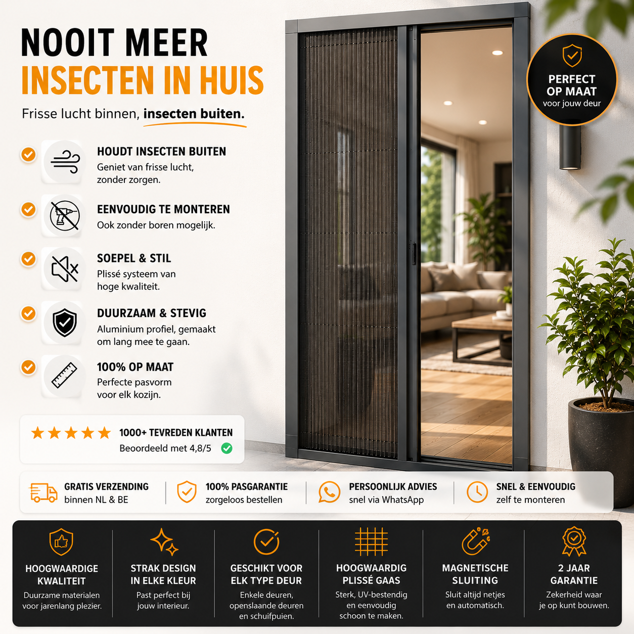 Plissé Hordeur Enkel Op Maat